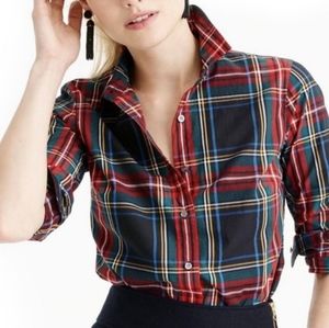 J. Crew Stewart Plaid Perfect Button Down Shirt